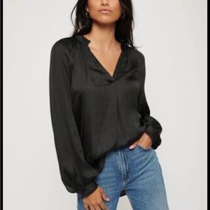 NWT Dynamite Satin long sleeve top